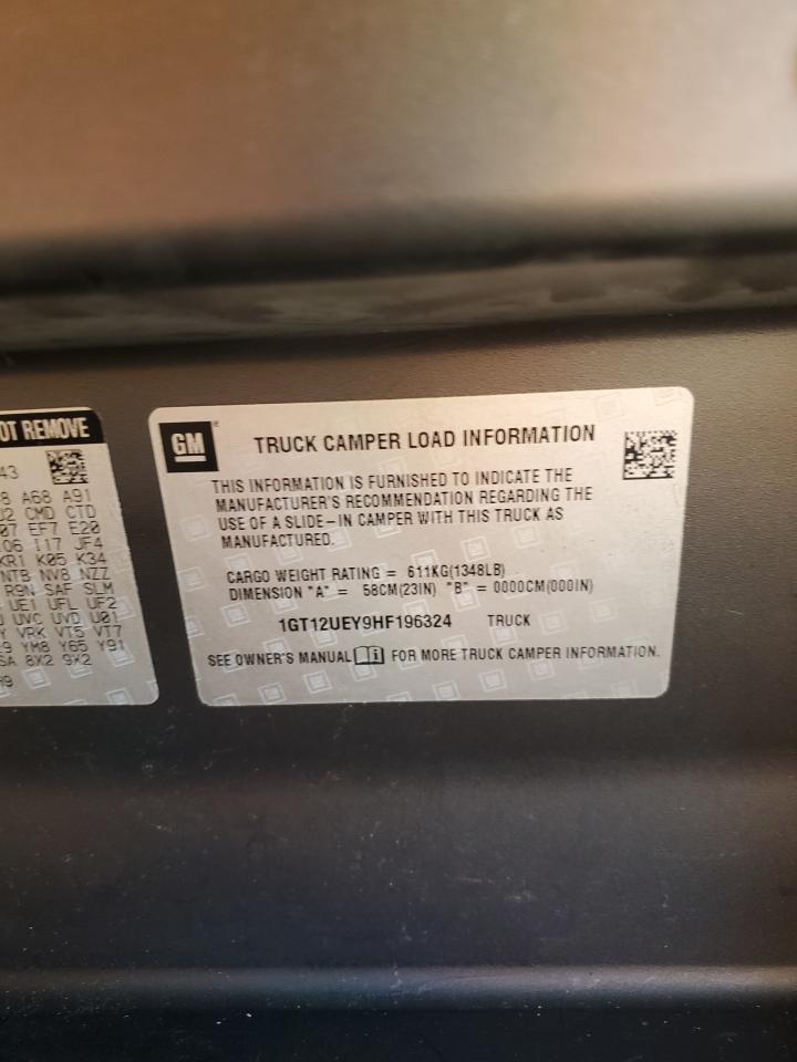 2017 GMC Sierra VIN 1GT12UEY9HF196324 Copart auction photo, front end / side damage thumbnail 13