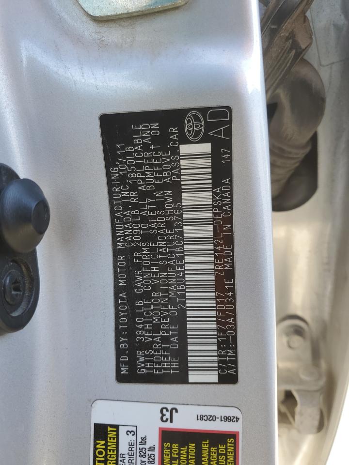 2011 Toyota Corolla VIN 2T1BU4EE1BC713765 Copart auction photo, front end / mechanical damage thumbnail 13