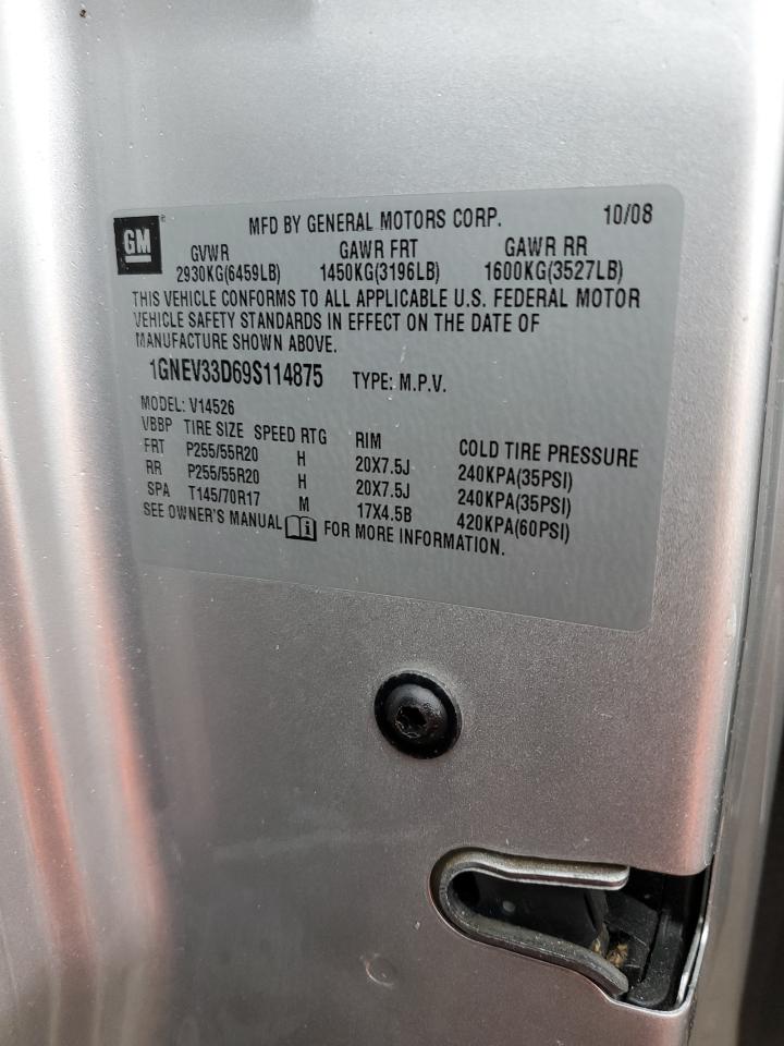 2009 Chevrolet Traverse VIN 1GNEV33D69S114875 Copart auction photo, vandalism damage thumbnail 13