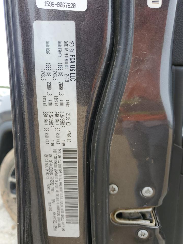 2019 Jeep Compass VIN 3C4NJDDB8KT728502 Copart auction photo, all over damage thumbnail 14