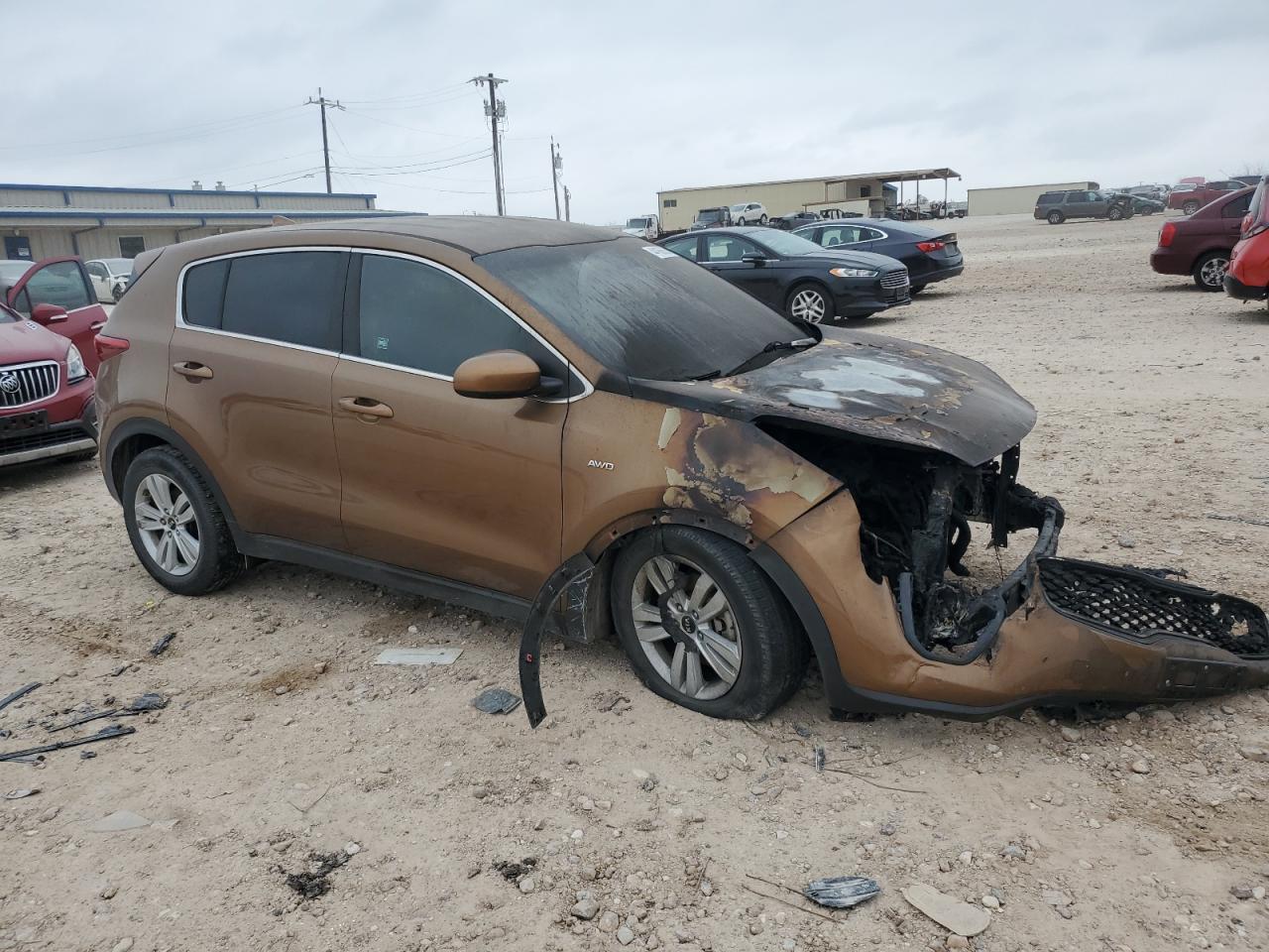 2017 KIA Sportage VIN KNDPMCAC8H7063508 Copart auction photo, burn - engine / all over damage thumbnail 4