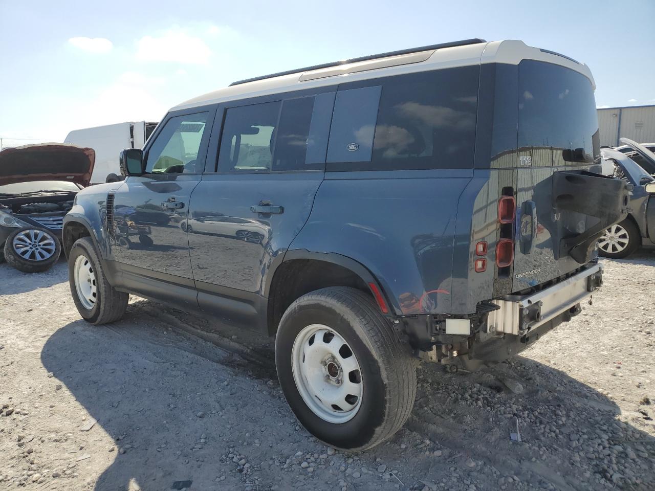 2021 Land Rover Defender VIN SALEJ7RX4M2047532 Copart auction photo, rear end / side damage thumbnail 2