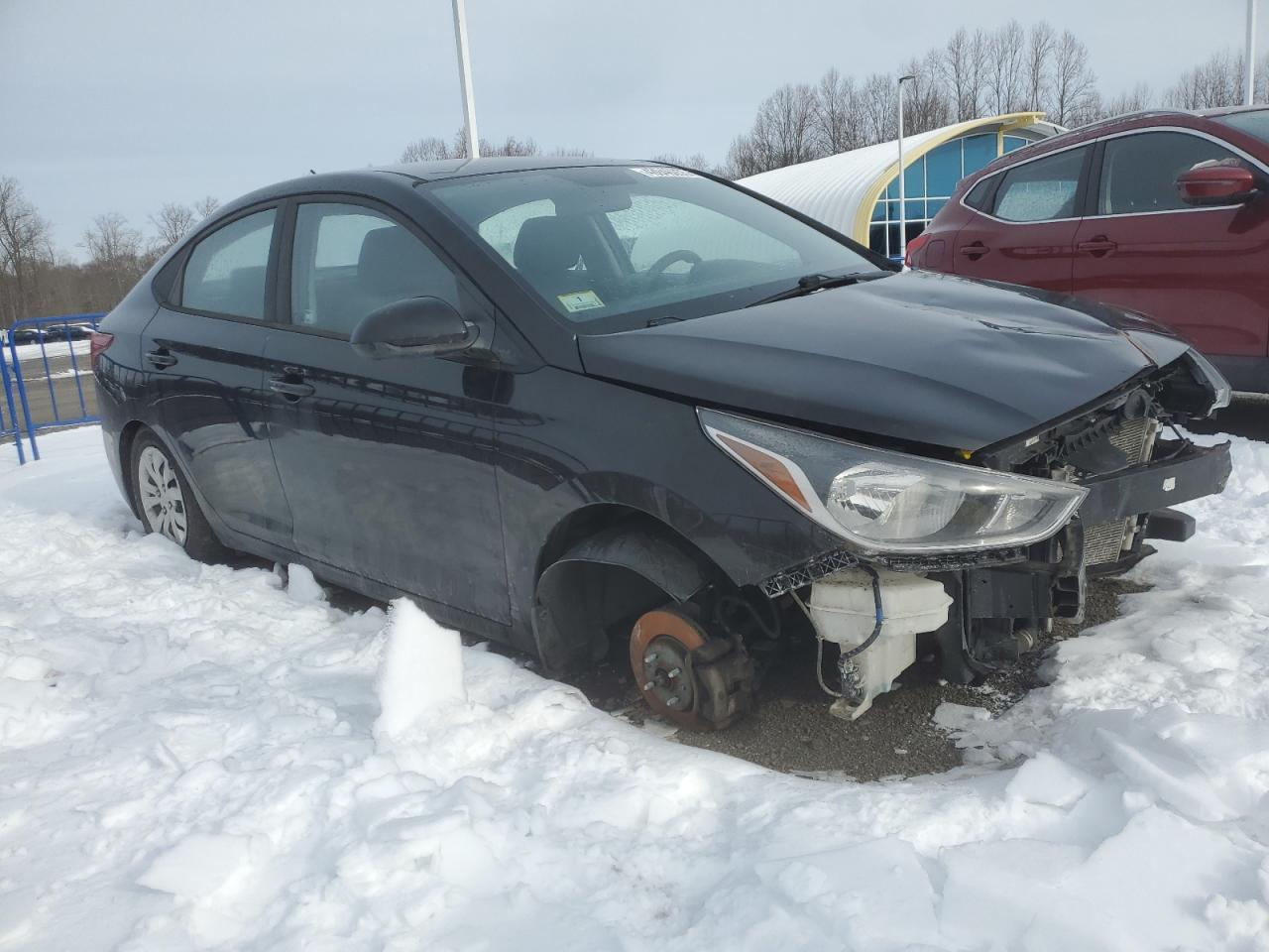 2019 Hyundai Accent VIN 3KPC24A3XKE077685 Copart auction photo, front end damage thumbnail 4