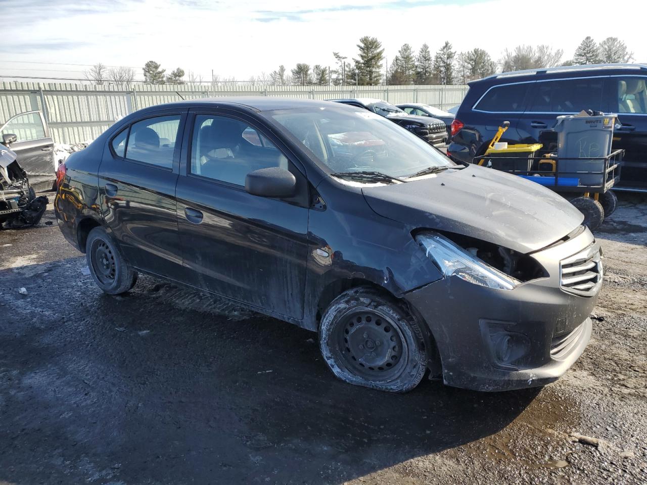 2017 Mitsubishi Mirage VIN ML32F3FJ4HHF11299 Copart auction photo, front end / side damage thumbnail 4