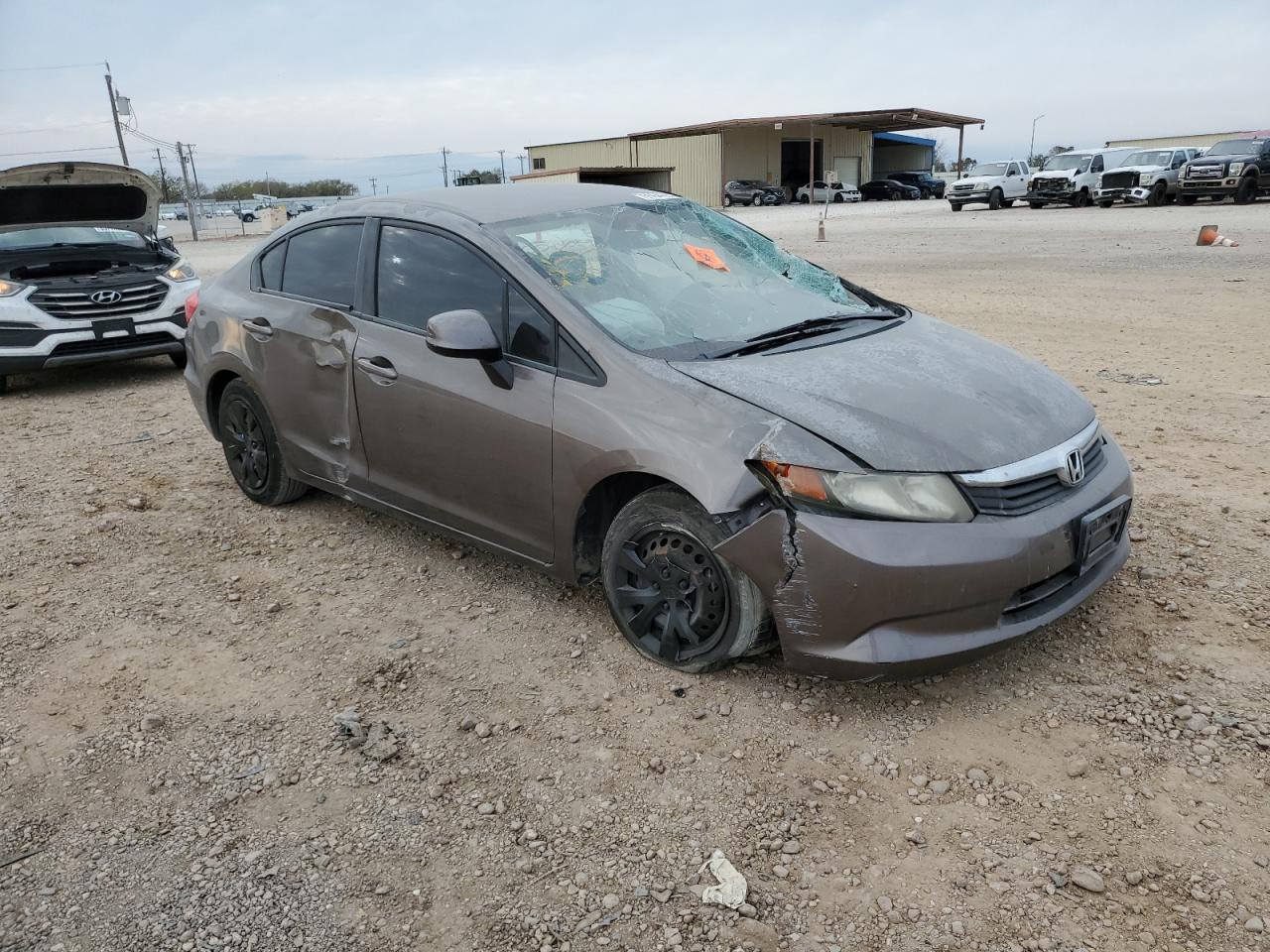 2012 Honda Civic VIN 2HGFB2F57CH601037 Copart auction photo, all over damage thumbnail 4