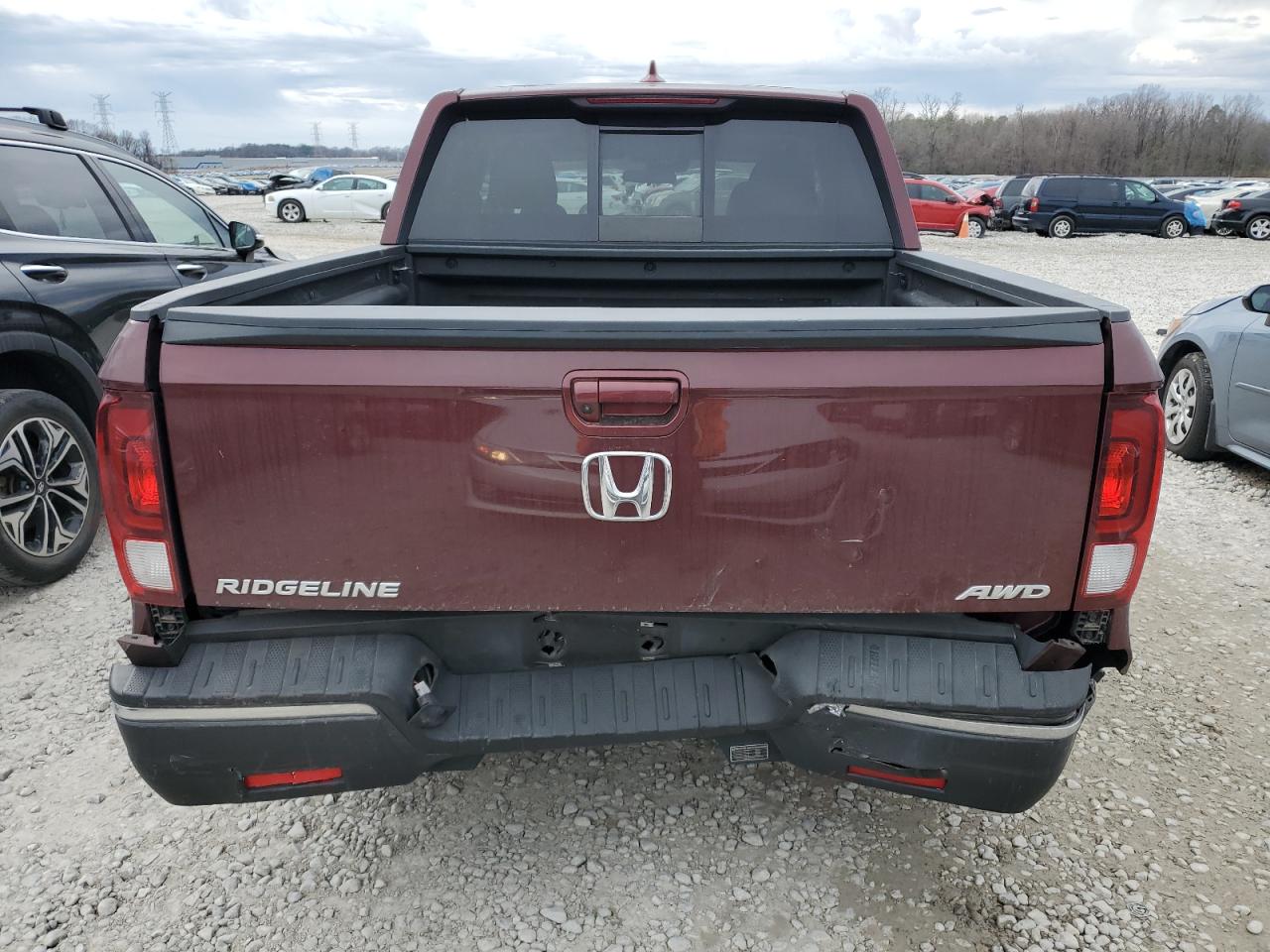 2020 Honda Ridgeline VIN 5FPYK3F53LB016370 Copart auction photo, rear end damage thumbnail 6