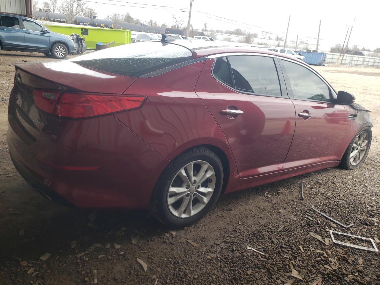 2014 KIA Optima VIN 5XXGN4A71EG277183 Copart auction photo, burn - engine / front end damage thumbnail 3