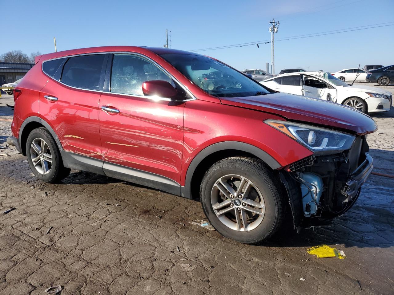 2017 Hyundai Santa Fe VIN 5XYZT3LB3HG410830 Copart auction photo, front end / side damage thumbnail 4