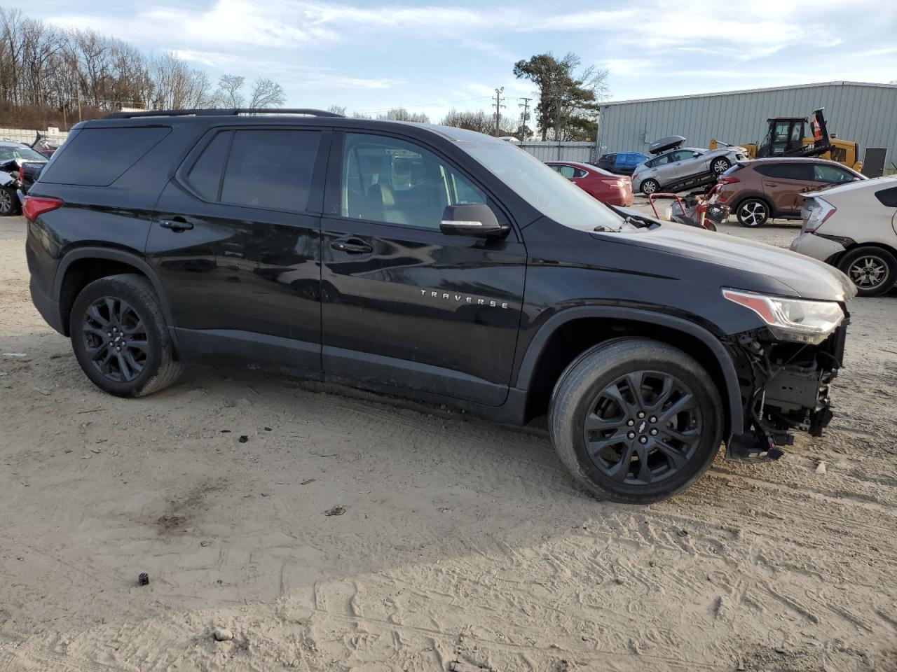 2019 Chevrolet Traverse VIN 1GNERJKX7KJ242574 Copart auction photo, side / front end damage thumbnail 4