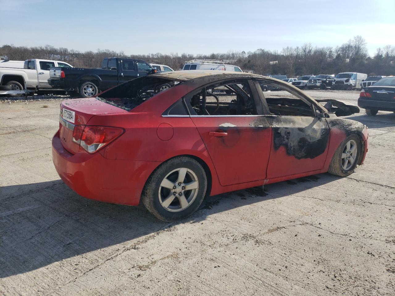 2014 Chevrolet Cruze VIN 1G1PC5SB6E7252523 Copart auction photo, burn - engine / burn - interior damage thumbnail 3