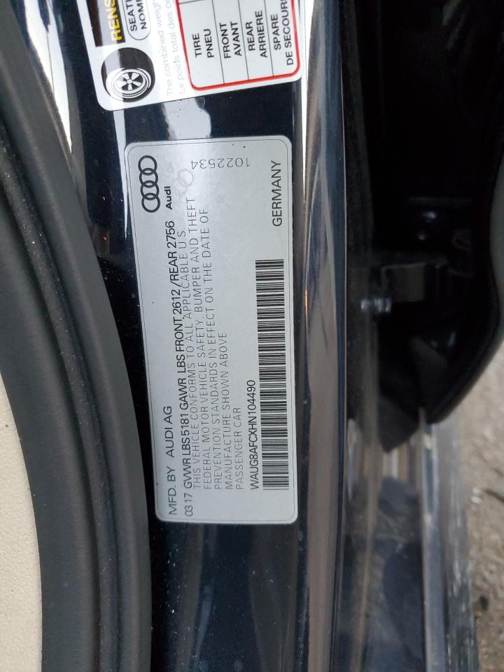 2017 Audi A6 VIN WAUG8AFCXHN104490 Copart auction photo, rear end damage thumbnail 14