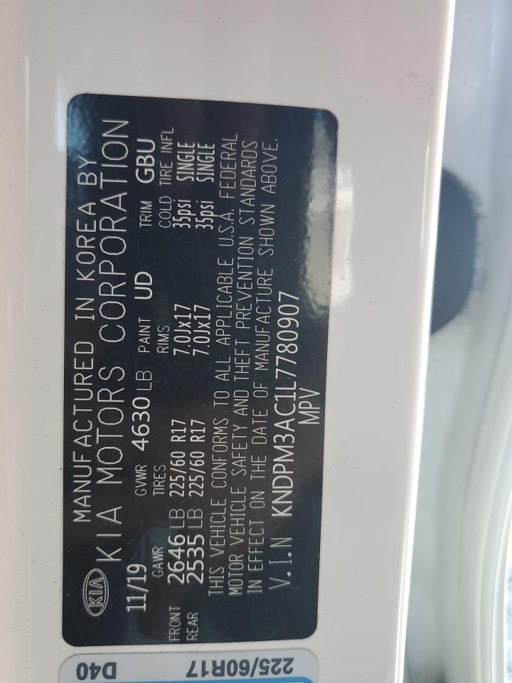 2020 KIA Sportage VIN KNDPM3AC1L7780907 Copart auction photo, front end damage thumbnail 15