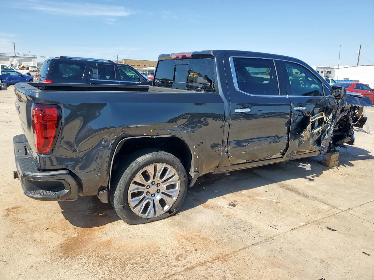 2021 GMC Sierra VIN 1GTU9FET4MZ365506 Copart auction photo, side / front end damage thumbnail 3