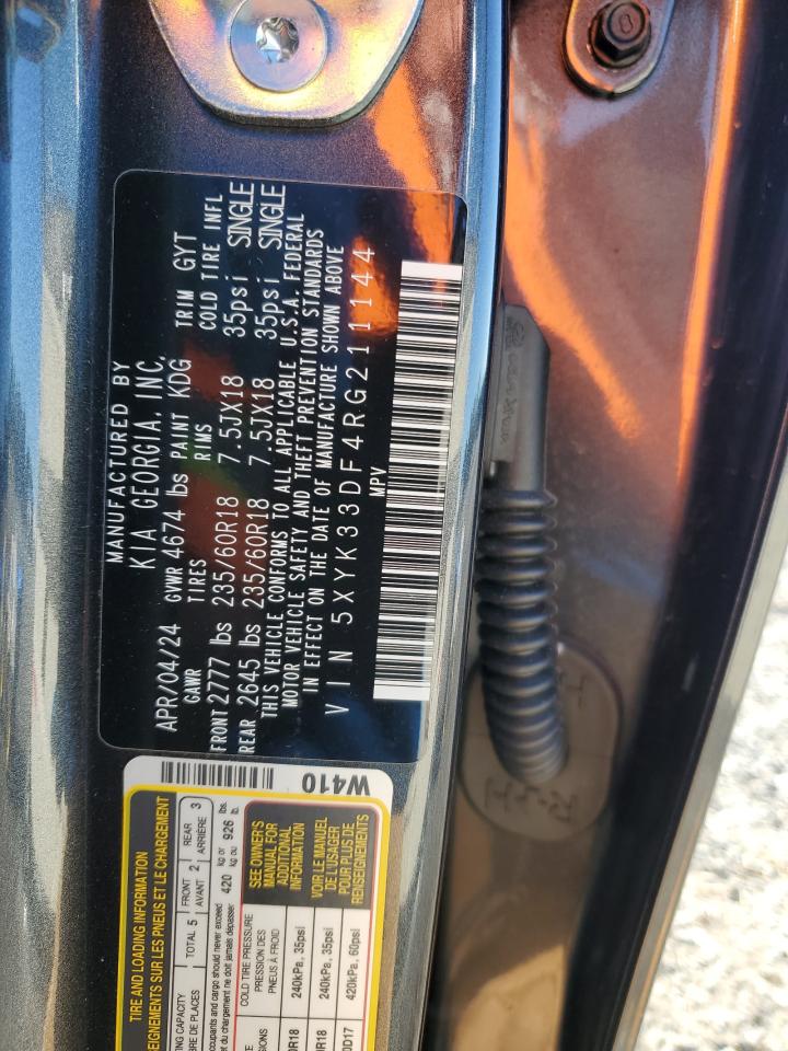 2024 KIA Sportage VIN 5XYK33DF4RG211144 Copart auction photo, side damage thumbnail 15