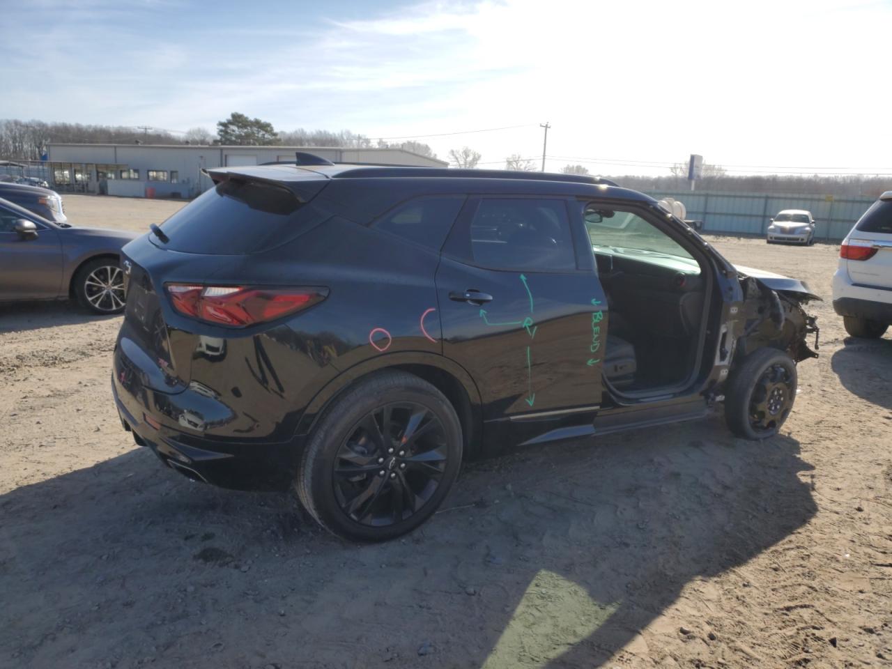 2021 Chevrolet Blazer VIN 3GNKBERS8MS556664 Copart auction photo, all over damage thumbnail 3