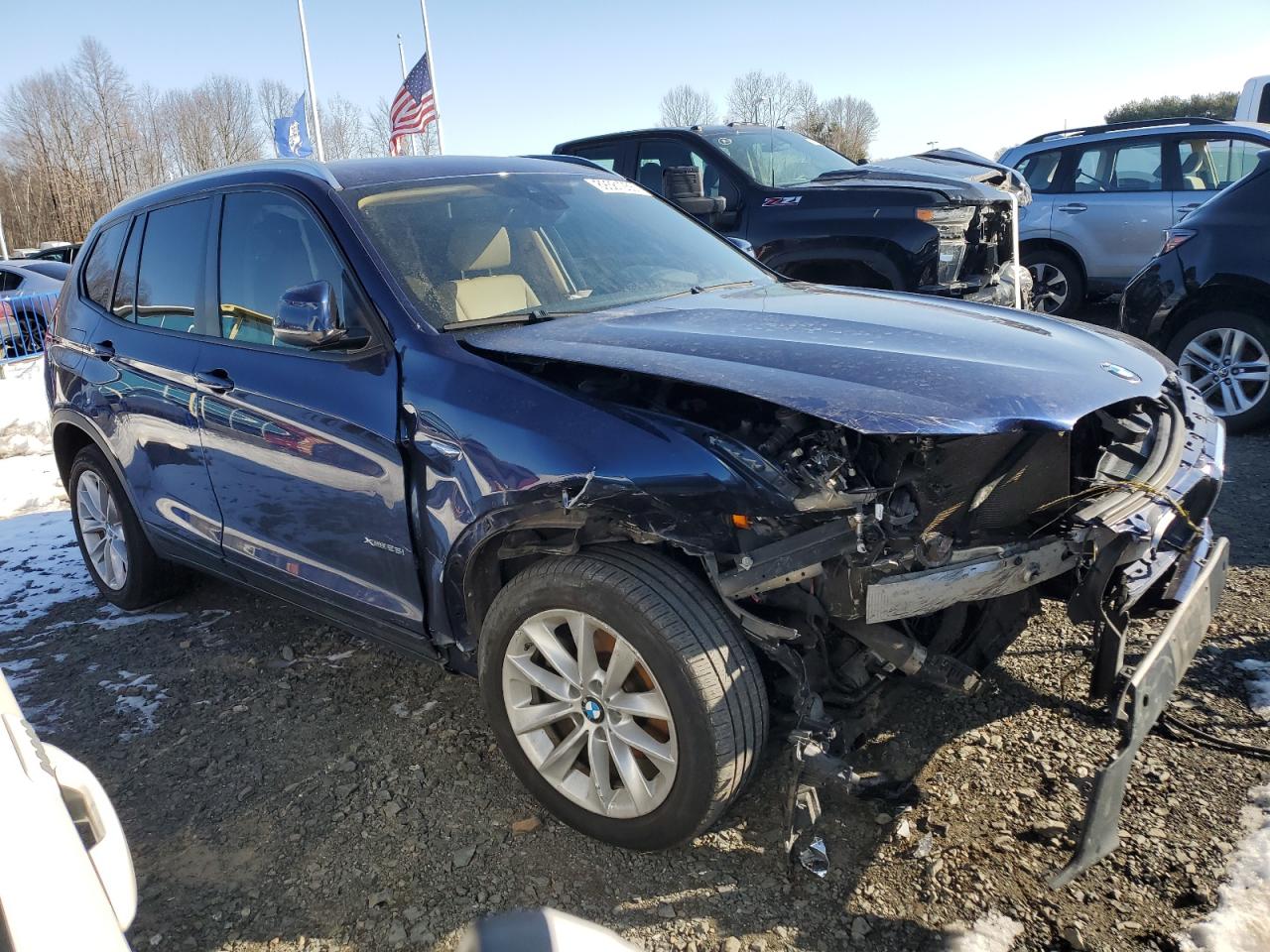 2015 BMW X3 VIN 5UXWX9C50F0D58145 Copart auction photo, front end / minor dent/scratches damage thumbnail 4