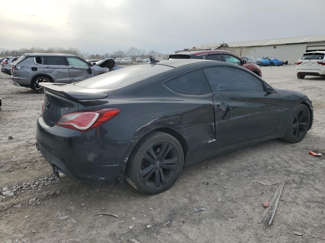 2010 Hyundai Genesis VIN KMHHU6KH7AU019728 Copart auction photo, side / front end damage thumbnail 3