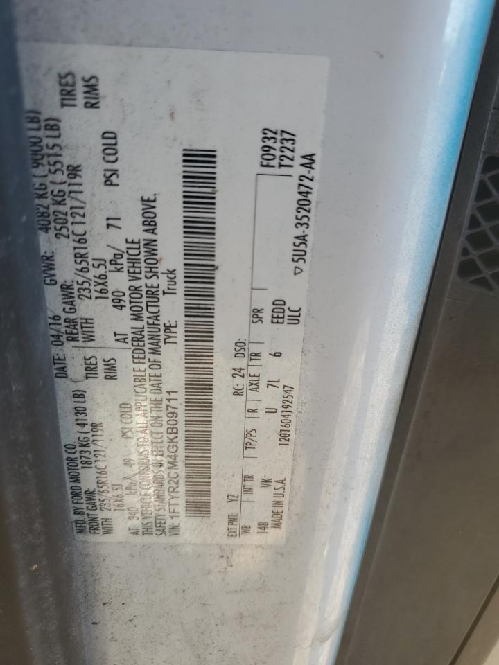2016 Ford Transit VIN 1FTYR2CM4GKB09711 Copart auction photo, front end damage thumbnail 15