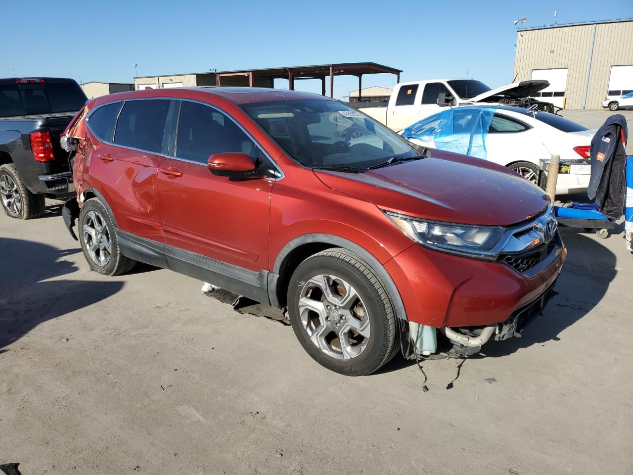 2018 Honda CR-V VIN 2HKRW1H88JH501082 Copart auction photo, rear end / hail damage thumbnail 4
