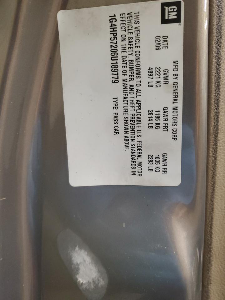 2006 Buick Lucerne VIN 1G4HP57206U189779 Copart auction photo, front end damage thumbnail 13