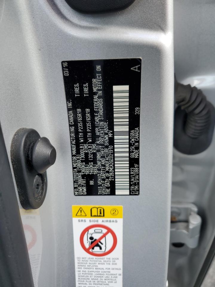 2016 Lexus RX VIN 2T2BZMCA2GC021910 Copart auction photo, all over damage thumbnail 13