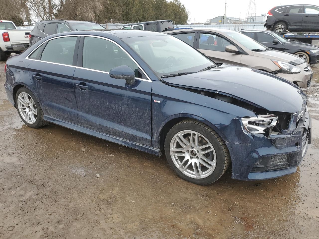 2018 Audi A3 VIN WAUJ8GFF2J1057858 Copart auction photo, front end / side damage thumbnail 4