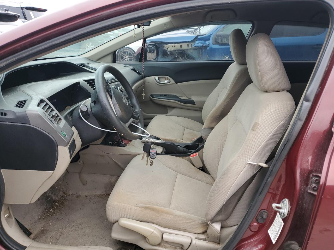 2012 Honda Civic VIN 2HGFB2F50CH558998 Copart auction photo, front end / minor dent/scratches damage thumbnail 7