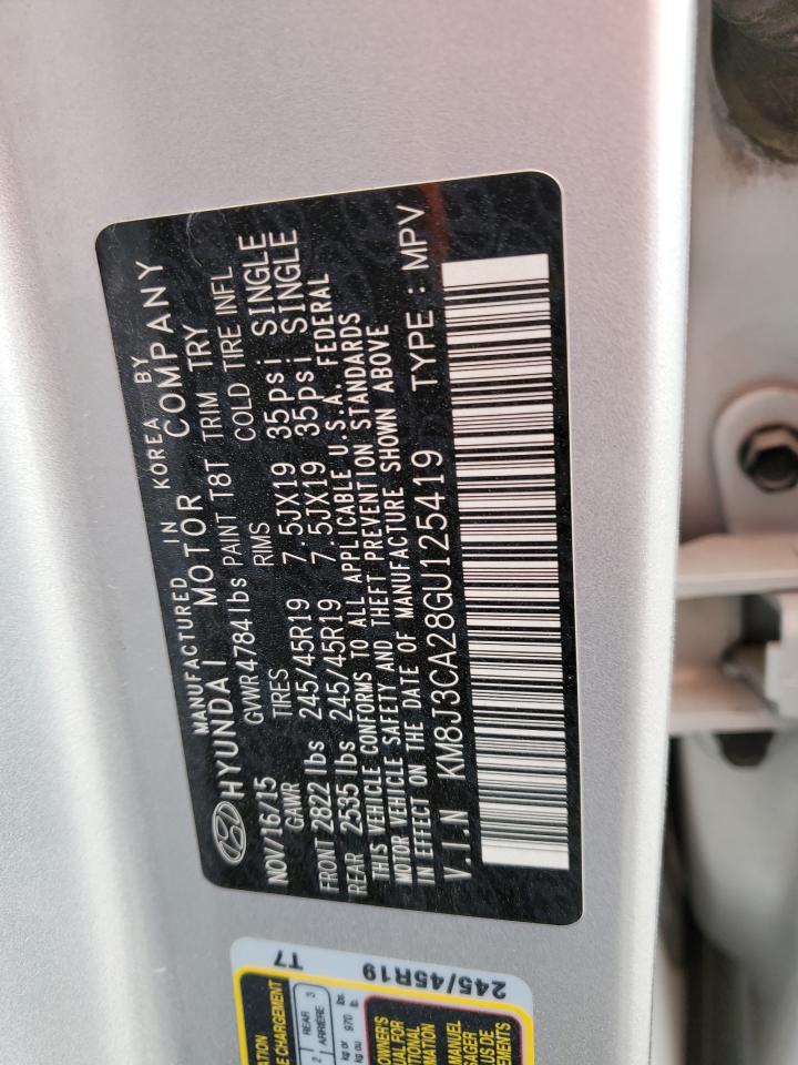 2016 Hyundai Tucson VIN KM8J3CA28GU125419 Copart auction photo, normal wear damage thumbnail 13