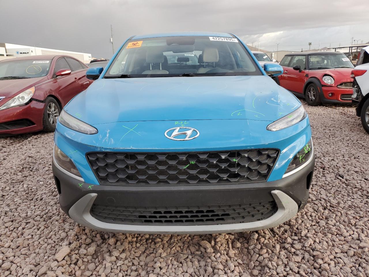 2022 Hyundai Kona VIN KM8K22ABXNU808771 Copart auction photo, all over damage thumbnail 5