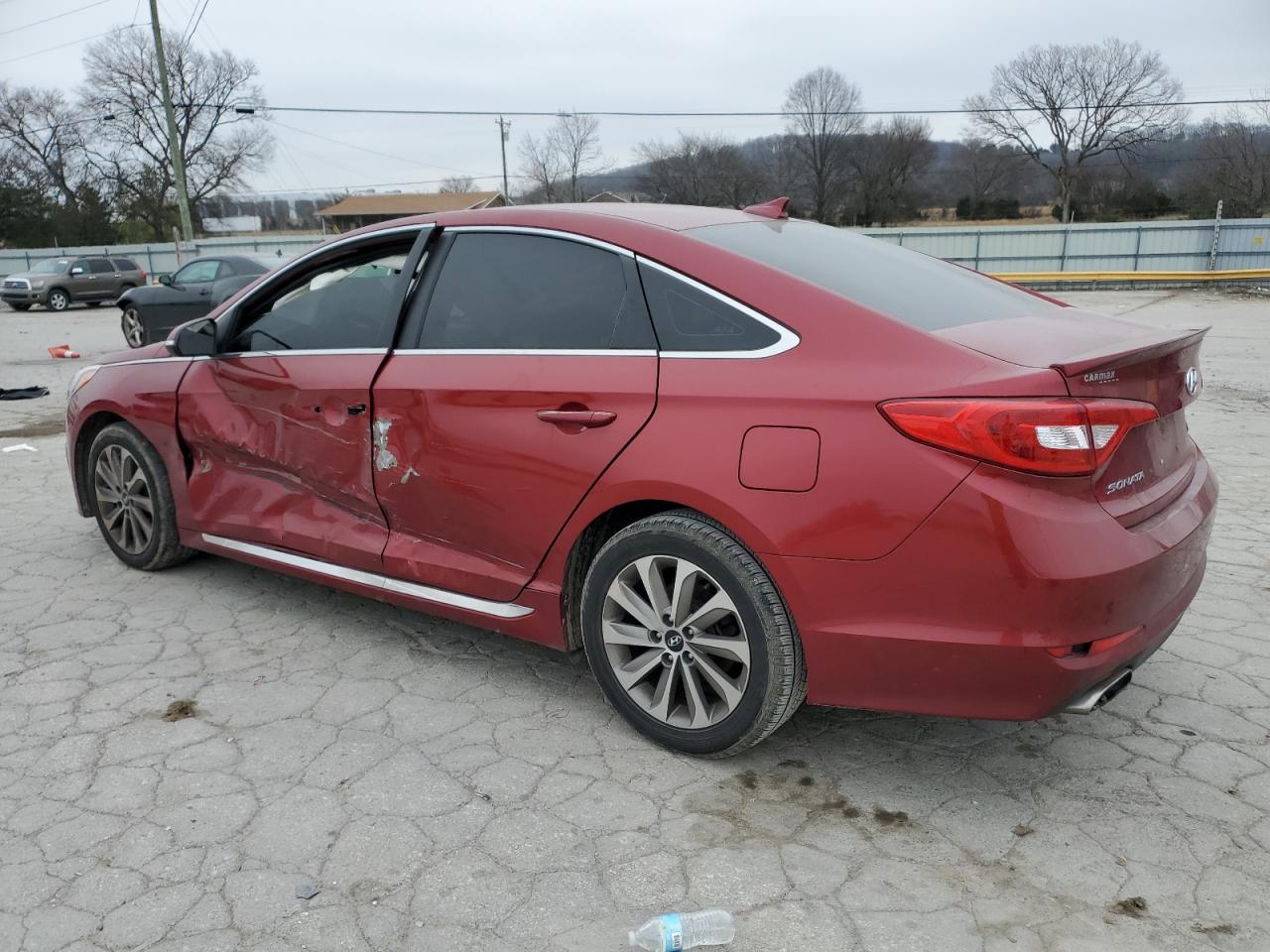 2015 Hyundai Sonata VIN 5NPE34AF4FH096377 Copart auction photo, side / front end damage thumbnail 2