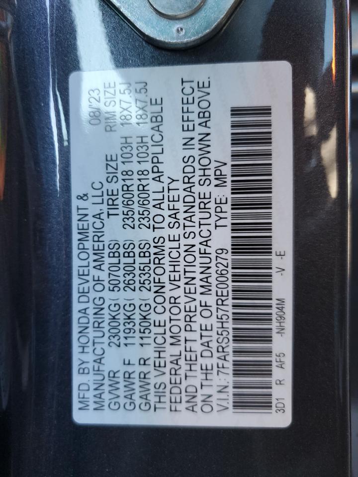 2024 Honda CR-V VIN 7FARS5H57RE006279 Copart auction photo, front end damage thumbnail 16