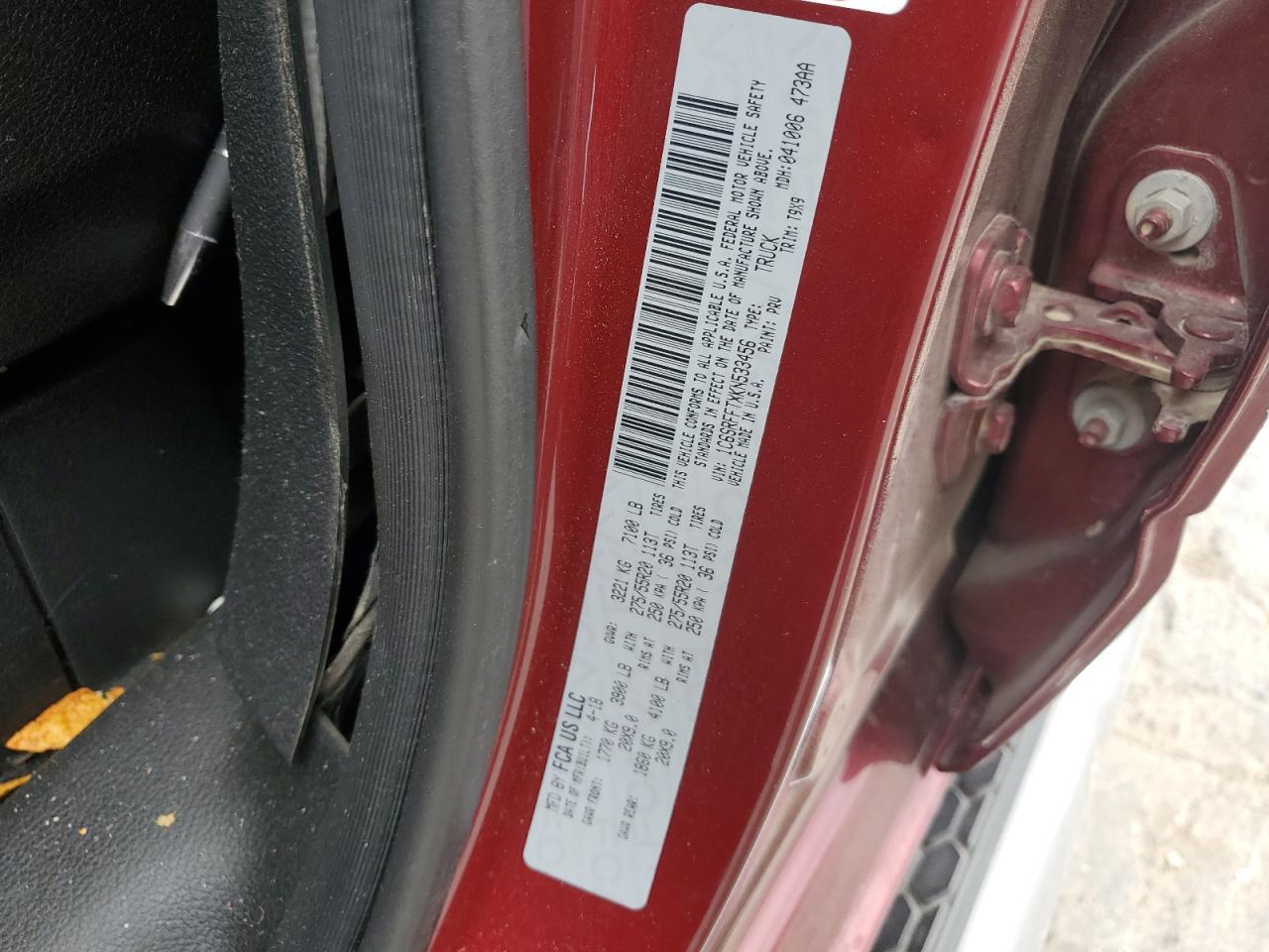 2019 RAM 1500 VIN 1C6SRFFTXKN533456 Copart auction photo, all over / undercarriage damage thumbnail 13