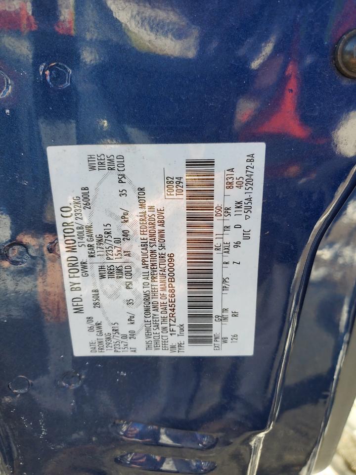 2008 Ford Ranger VIN 1FTZR45E68PB00096 Copart auction photo, rear end / front end damage thumbnail 14