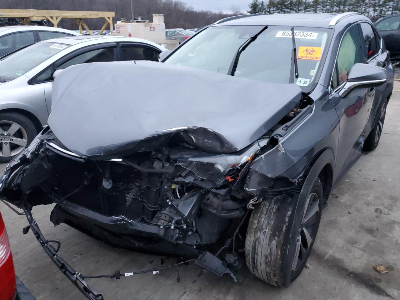 2021 Lexus NX VIN JTJGARDZ2M2247343 Copart auction photo, all over damage thumbnail 5