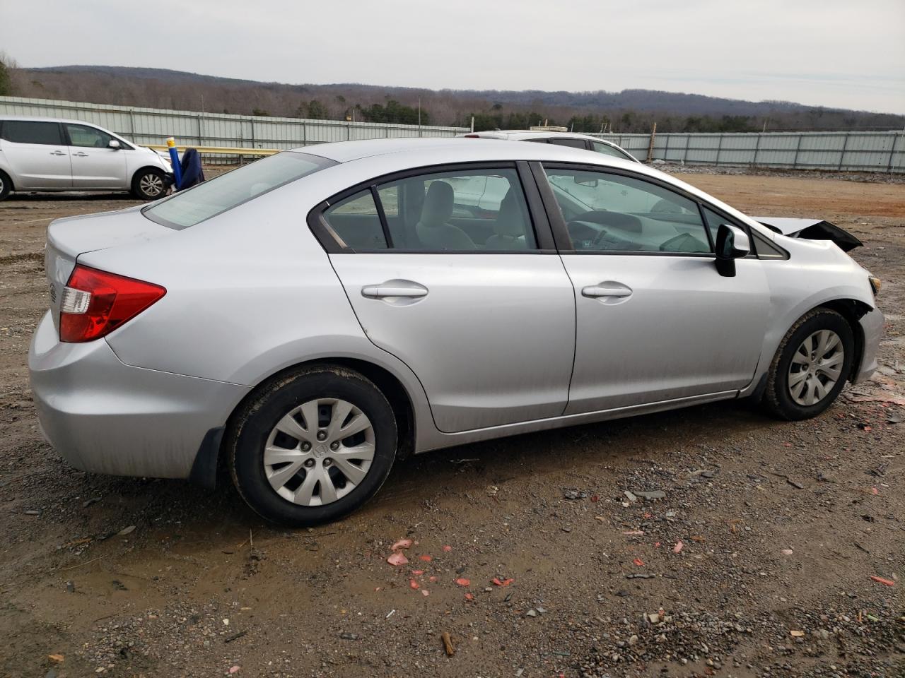 2012 Honda Civic VIN 2HGFB2F50CH564543 Copart auction photo, front end / side damage thumbnail 3