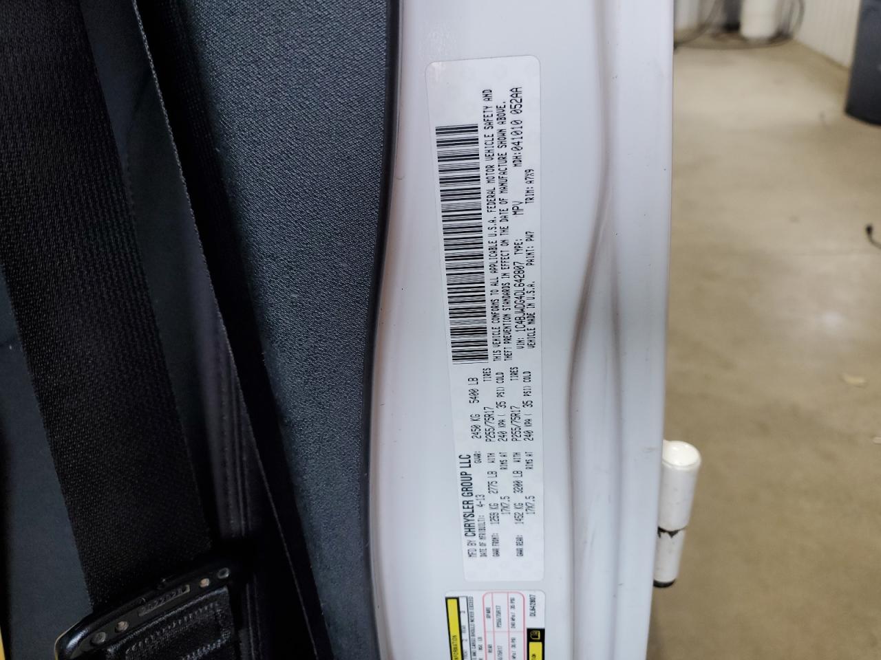 2013 Jeep Wrangler VIN 1C4BJWDG4DL642807 Copart auction photo, rear end / side damage thumbnail 13