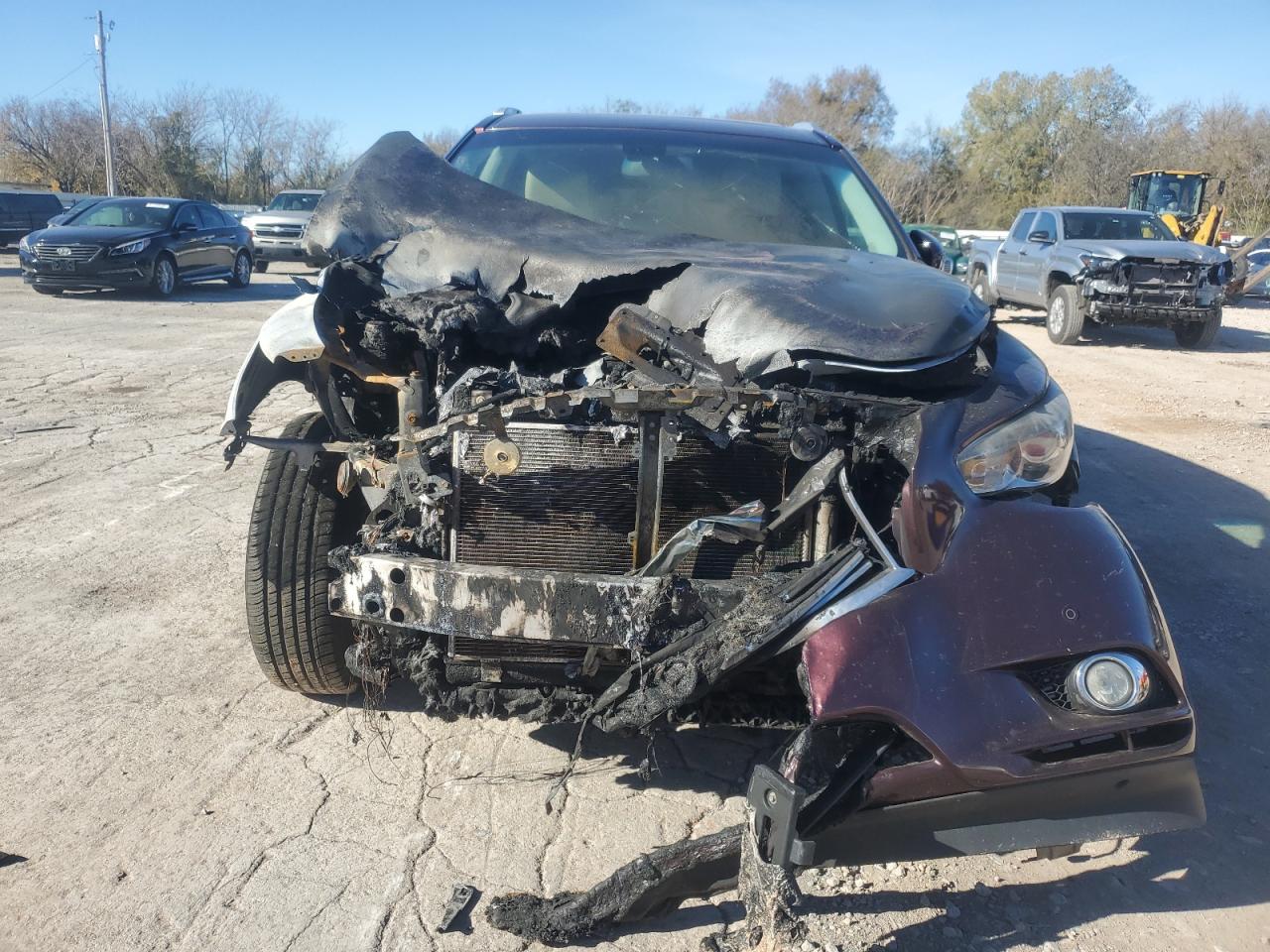 2015 Infiniti QX60 VIN 5N1AL0MN8FC556996 Copart auction photo, burn - engine / minor dent/scratches damage thumbnail 5