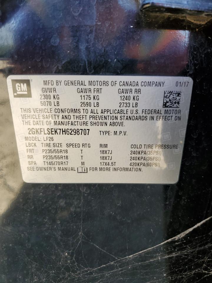 2017 GMC Terrain VIN 2GKFLSEK7H6298707 Copart auction photo, front end / minor dent/scratches damage thumbnail 14