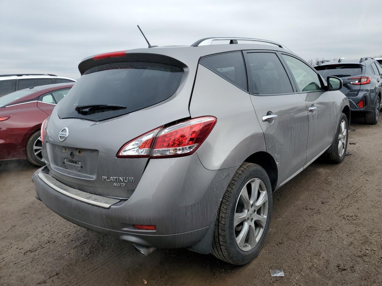 2012 Nissan Murano VIN JN8AZ1MW6CW229187 Copart auction photo, front end / rear end damage thumbnail 3