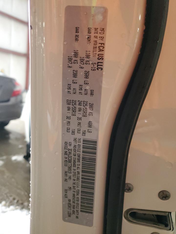 2019 Jeep Compass VIN 3C4NJDCB8KT790919 Copart auction photo, front end / minor dent/scratches damage thumbnail 14