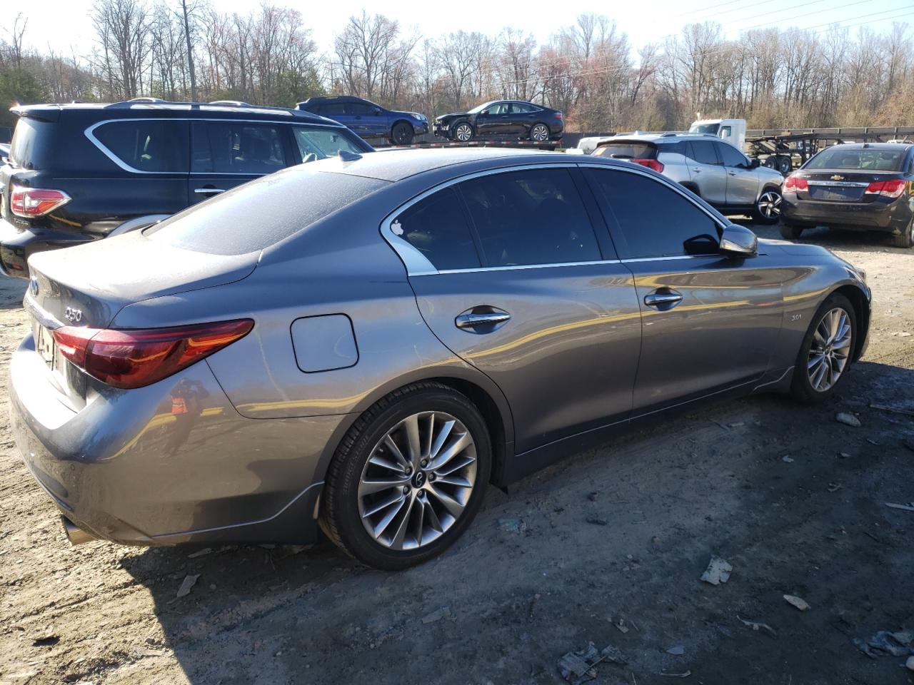 2020 Infiniti Q50 VIN JN1EV7AR9LM256845 Copart auction photo, side damage thumbnail 3