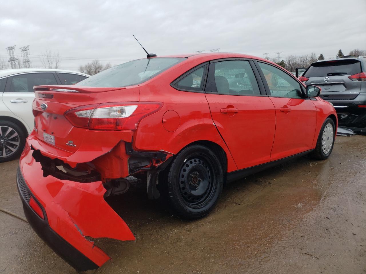 2014 Ford Focus VIN 1FADP3F27EL393644 Copart auction photo, rear end damage thumbnail 3