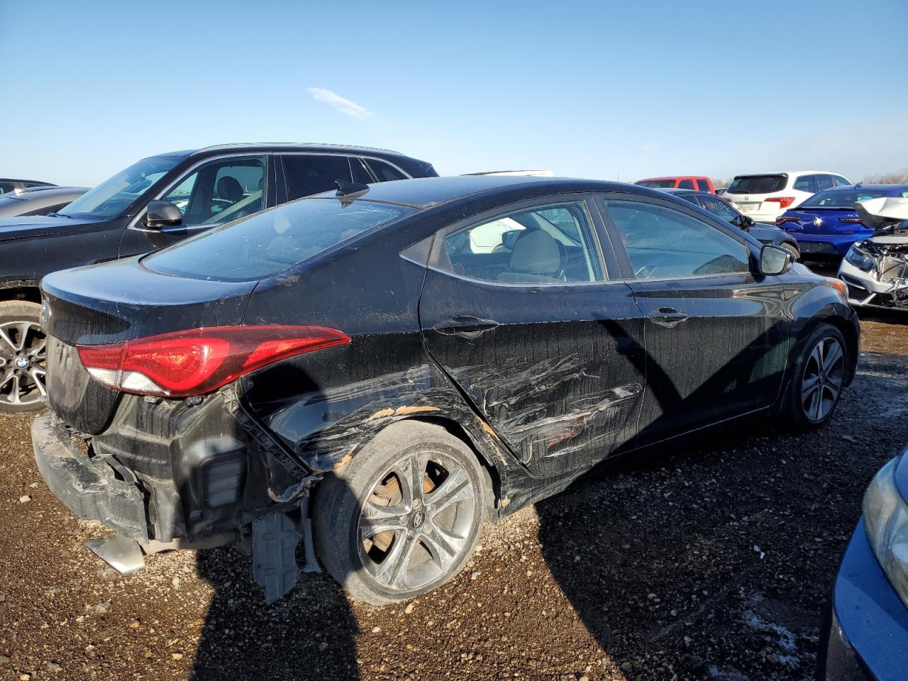 2016 Hyundai Elantra VIN KMHDH4AH0GU523068 Copart auction photo, front end / side damage thumbnail 3