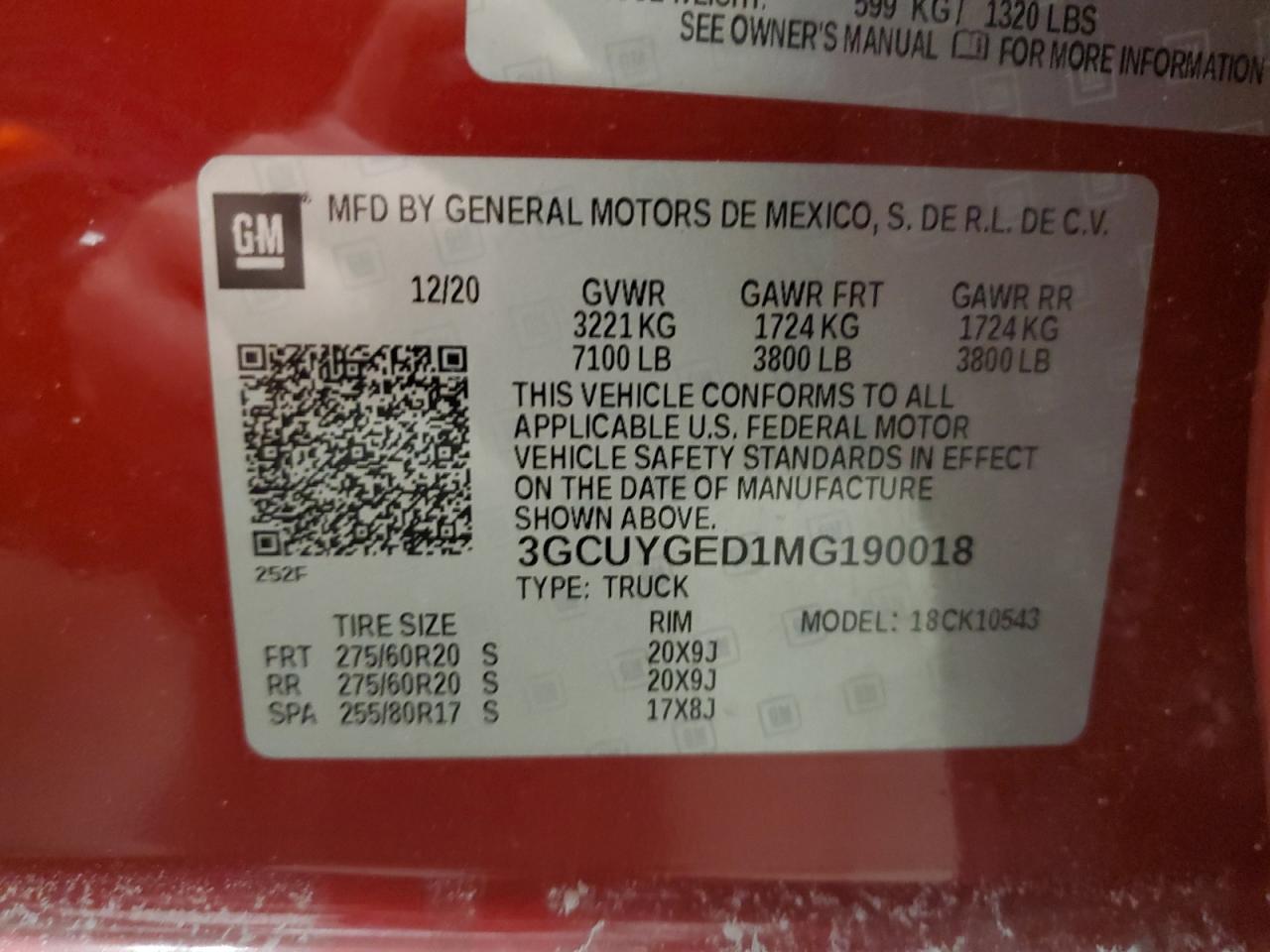 2021 Chevrolet Silverado VIN 3GCUYGED1MG190018 Copart auction photo, front end damage thumbnail 12