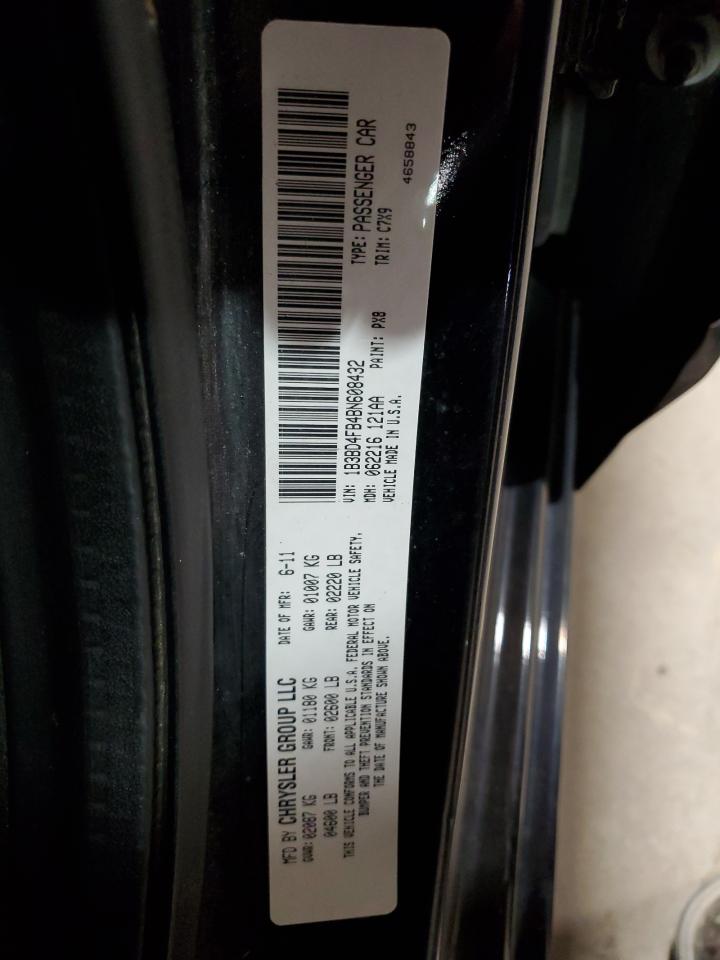 2011 Dodge Avenger VIN 1B3BD4FB4BN608432 Copart auction photo, front end / minor dent/scratches damage thumbnail 12