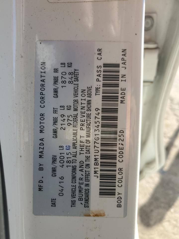 2016 Mazda 3 VIN JM1BM1U77G1345749 Copart auction photo, front end / minor dent/scratches damage thumbnail 12