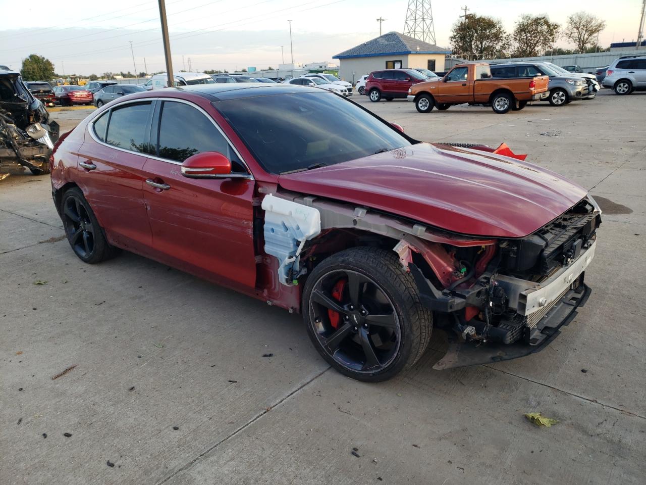 2020 Genesis G70 VIN KMTG34LE0LU048827 Copart auction photo, all over damage thumbnail 4