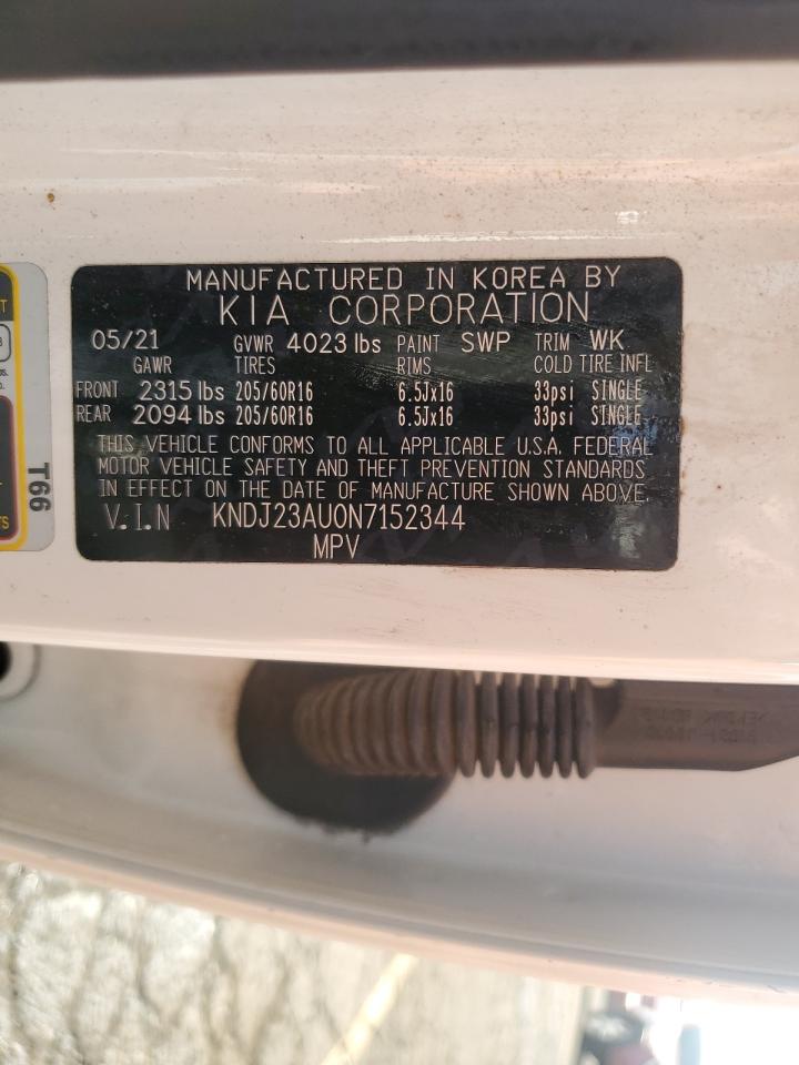 2022 KIA Soul VIN KNDJ23AU0N7152344 Copart auction photo, front end / undercarriage damage thumbnail 13