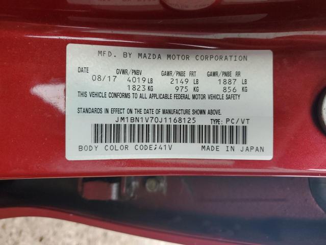 2018 Mazda 3 VIN JM1BN1V70J1168125 Copart auction photo, rear end / front end damage thumbnail 13
