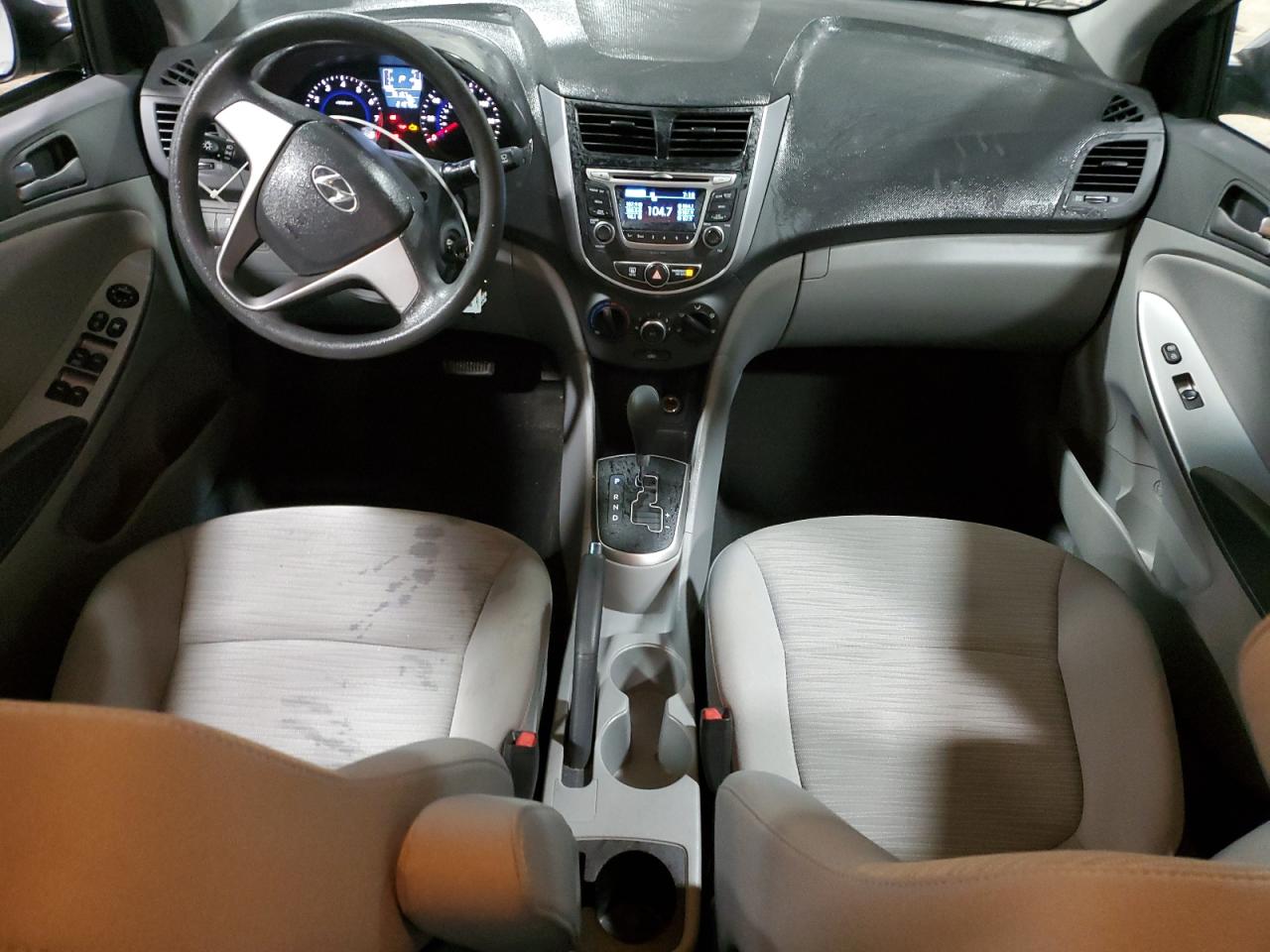 2016 Hyundai Accent VIN KMHCT4AE8GU138566 Copart auction photo, side / front end damage thumbnail 8